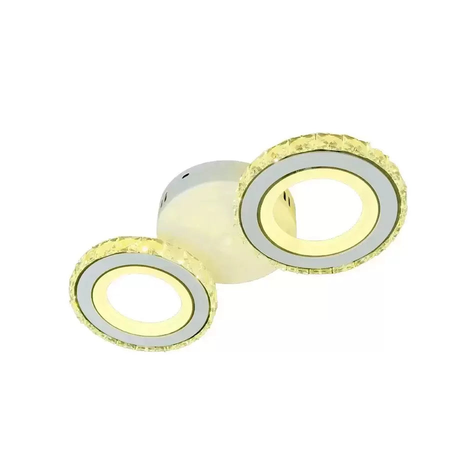 LED luster s diaľkovým ovládačom a krištáľom NOVA OKRUHLY 34 W, 2 kruhy, studené/teplé/neuterálne svetlo, biela, imaginea 3