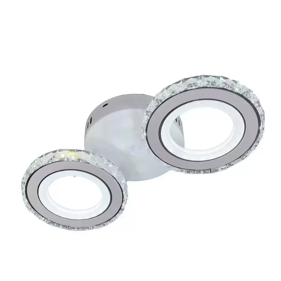 LED luster s diaľkovým ovládačom a krištáľom NOVA OKRUHLY 34 W, 2 kruhy, studené/teplé/neuterálne svetlo, biela, imaginea 4