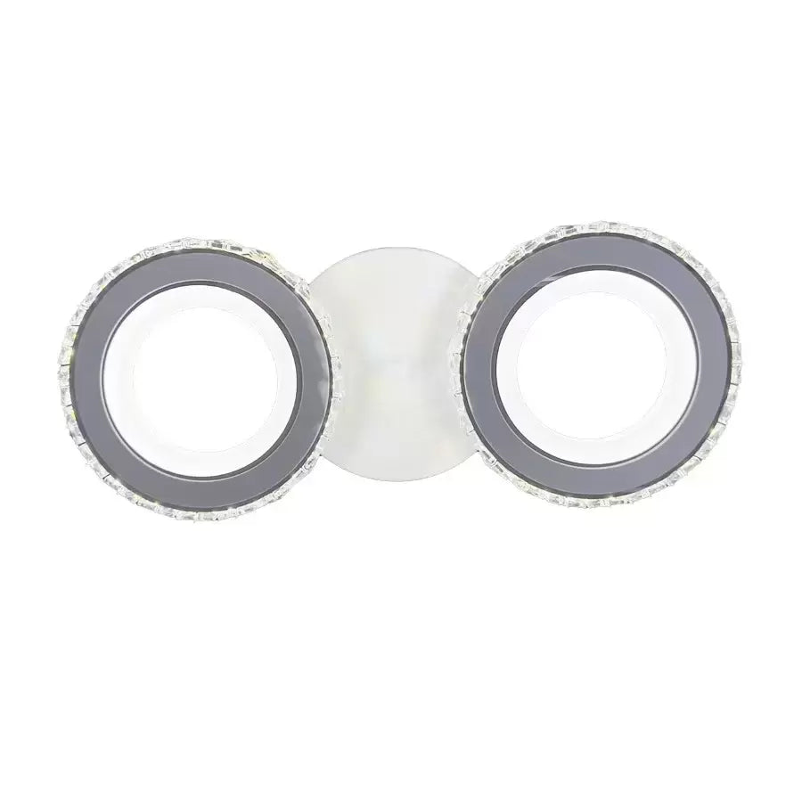 LED luster s diaľkovým ovládačom a krištáľom NOVA OKRUHLY 34 W, 2 kruhy, studené/teplé/neuterálne svetlo, biela, imaginea 5