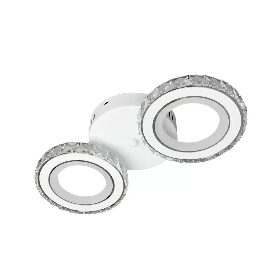 LED luster s diaľkovým ovládačom a krištáľom NOVA OKRUHLY 34 W, 2 kruhy, studené/teplé/neuterálne svetlo, biela, imaginea 6