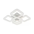 Lustra LED cu telecomanda si cristal ATLANTA, 80W, 5 Patrate, lumina Rece/Calda/Neutra, Dimabila, Alb
