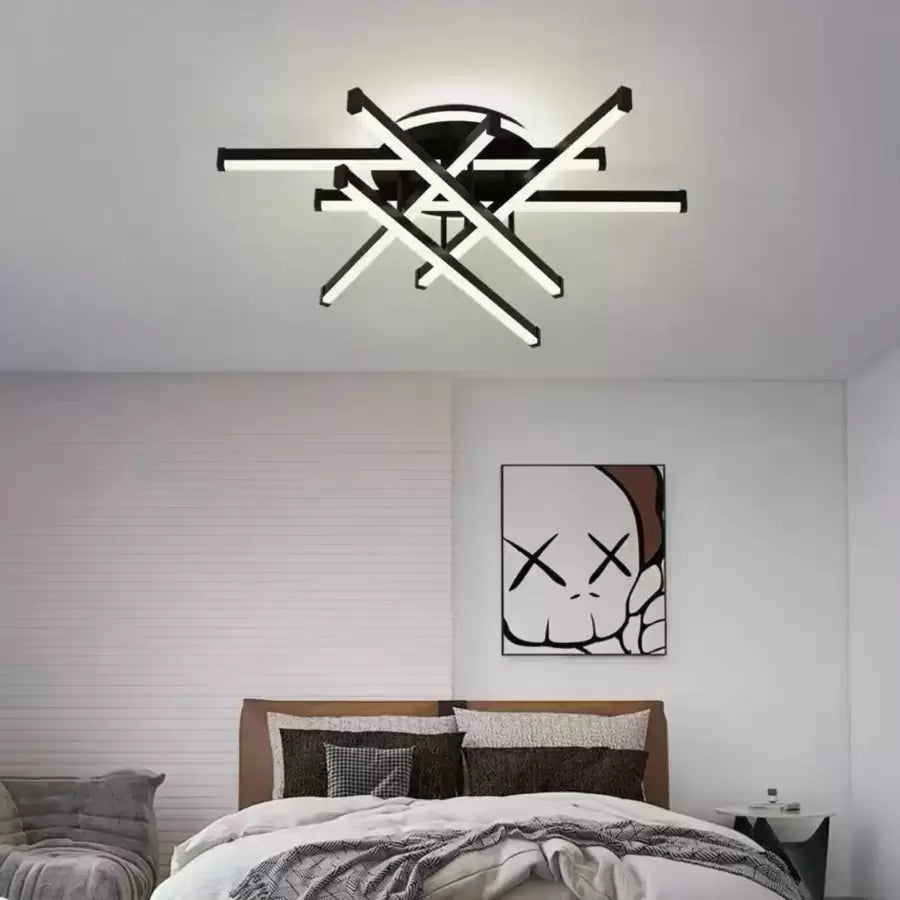 LED luster s diaľkovým ovládačom FILO 188 W, 6 svetelných zdrojov, lineárny, studené/teplé/neuterálne svetlo, dimovateľný, čierny, imaginea 1