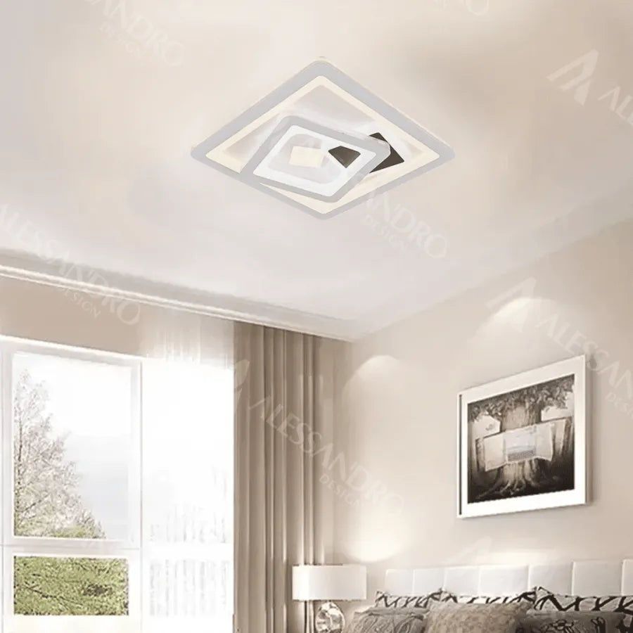 Lustra LED JULIETTE 36W, lumina Rece/Calda/Neutra, Alb