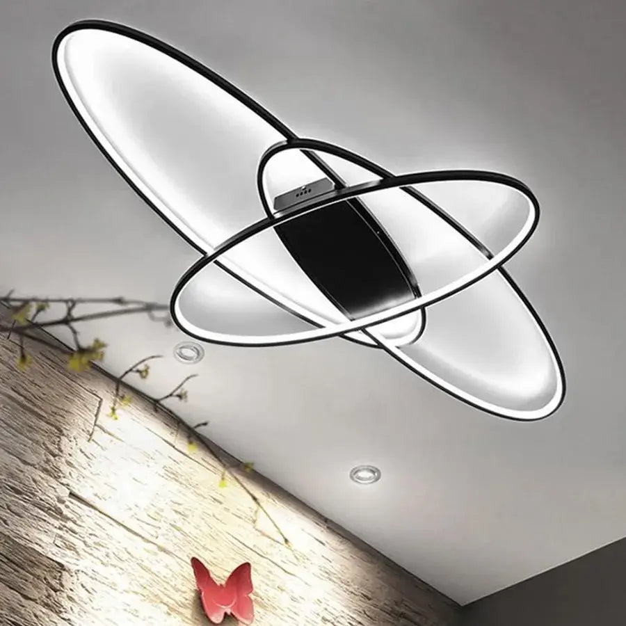LED luster s diaľkovým ovládačom ORBITA 74 W, 3 svetelné zdroje, oválny, studené/teplé/neuterálne svetlo, stmívateľný, čierny, imaginea 3