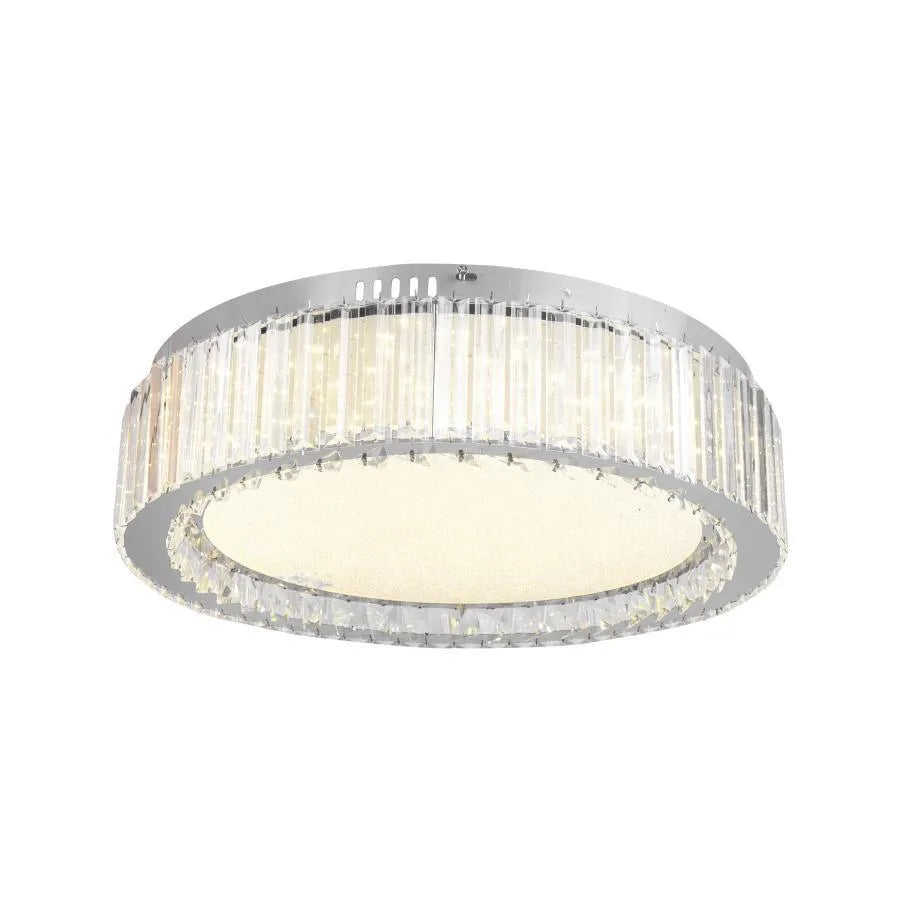 Lustra LED cu telecomanda si cristal MADOX 60W, lumina Rece/Calda/Neutra, Dimabila, Argintiu