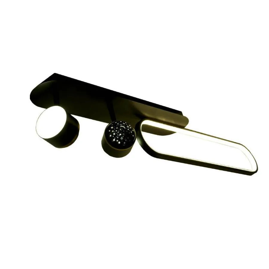 Lustra LED MEISSUN 44W, Liniara, lumina Rece/Calda/Neutra, Negru