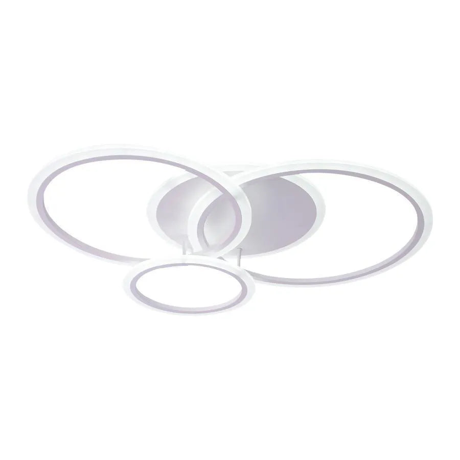 Lustra LED cu telecomanda LUCY 69W, 4 Cercuri, lumina Rece/Calda/Neutra, Dimabila, Alb