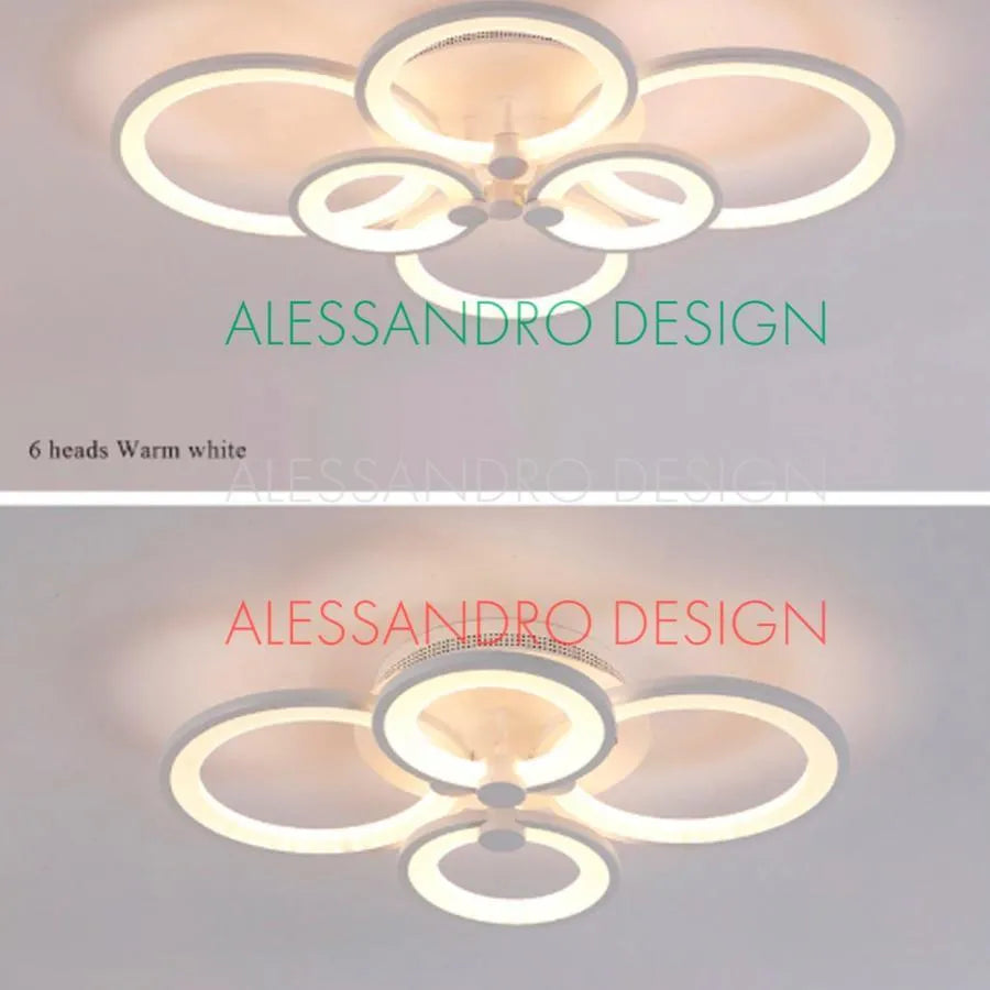 LED luster s diaľkovým ovládačom ALANI 52 W, 4 kruhy, studené/teplé/neuterálne svetlo, stm dimovateľný, biela farba, imaginea 2