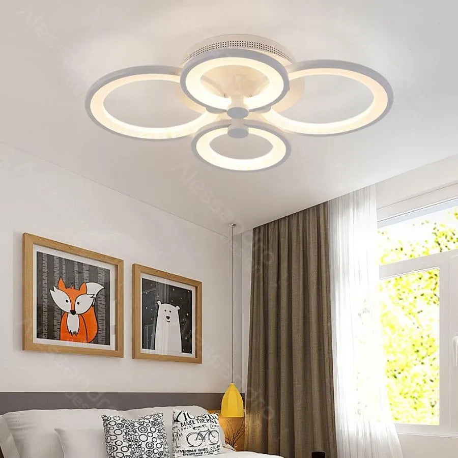 LED luster s diaľkovým ovládačom ALANI 52 W, 4 kruhy, studené/teplé/neuterálne svetlo, stm dimovateľný, biela farba, imaginea 3