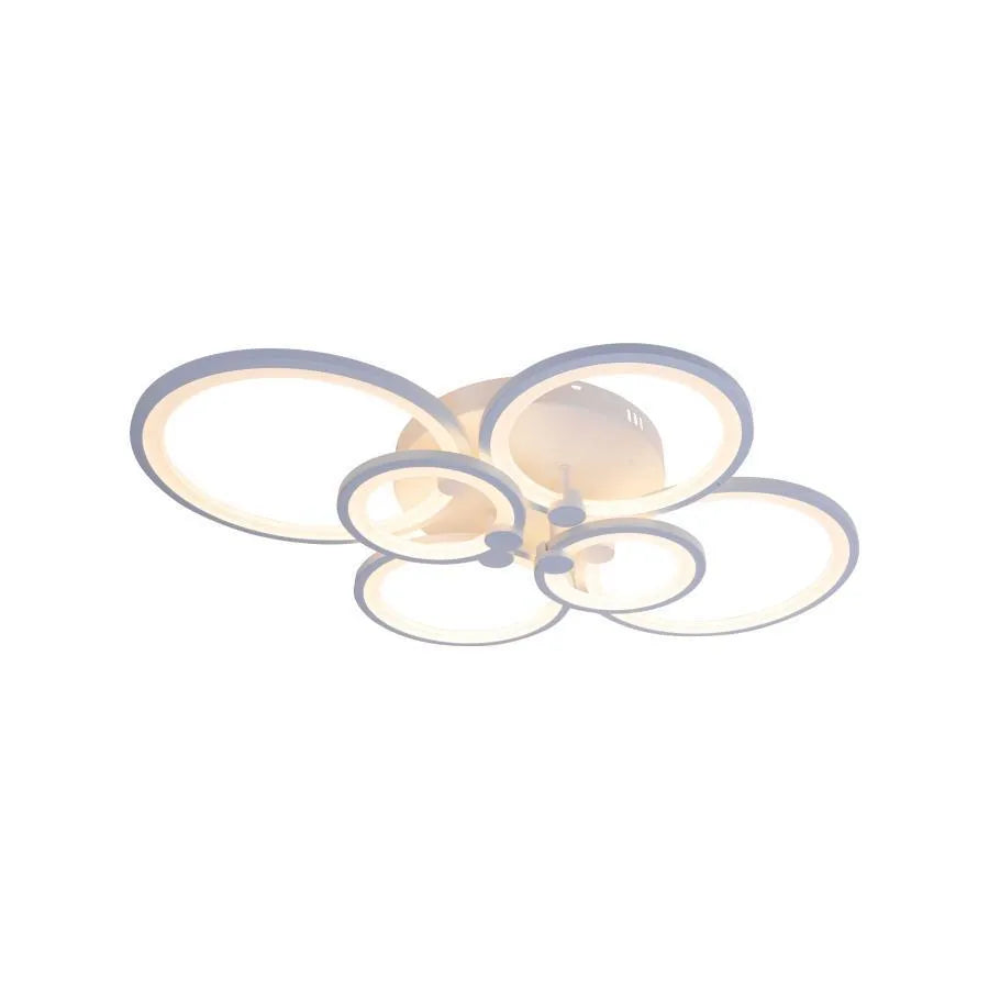 LED luster s diaľkovým ovládačom ALANI 168 W, 6 kruhov, studené/teplé/neuterálne svetlo, dimovateľný, biela farba, imaginea 3
