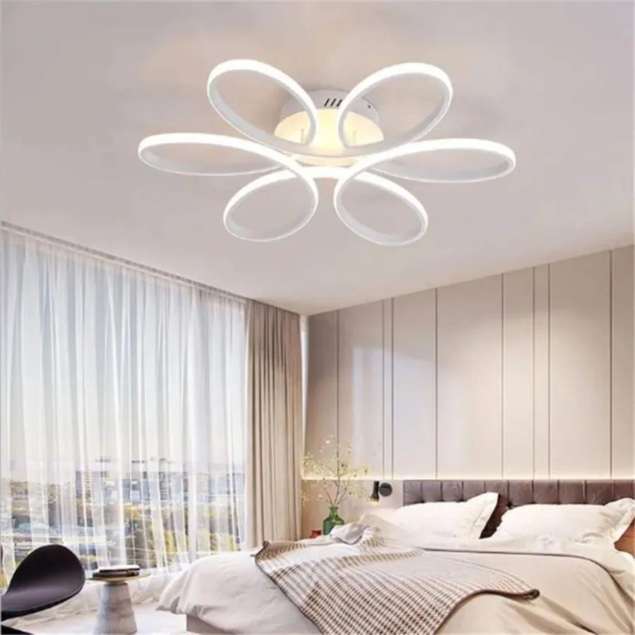 LED luster s diaľkovým ovládačom AYDA 116W, Vlnitý, studené/Teplé/Neutrálne svetlo, Stmívateľný, Biela, imaginea 2