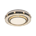 Lustra LED cu telecomanda si cristal KANNON 96W, Rotunda, lumina Rece/Calda/Neutra, Dimabila, Crom Lucios