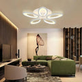 Lustra LED cu telecomanda SUNFLOWER 54W, 5 Elemente, lumina Rece/Calda/Neutra, Dimabila, Alb