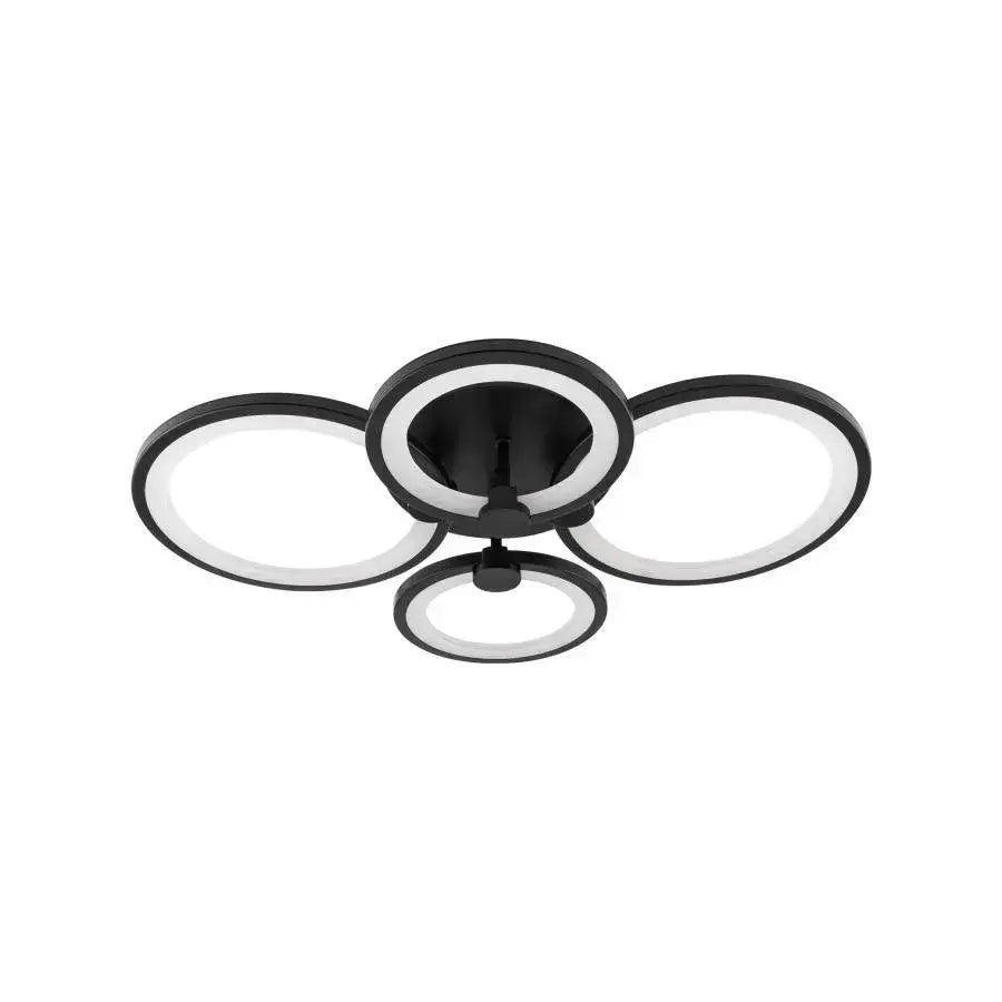 LED luster s diaľkovým ovládačom ALANI 88 W, 4 kruhy, studené/teplé/neuterálne svetlo, dimovateľný, čierny, imaginea 3
