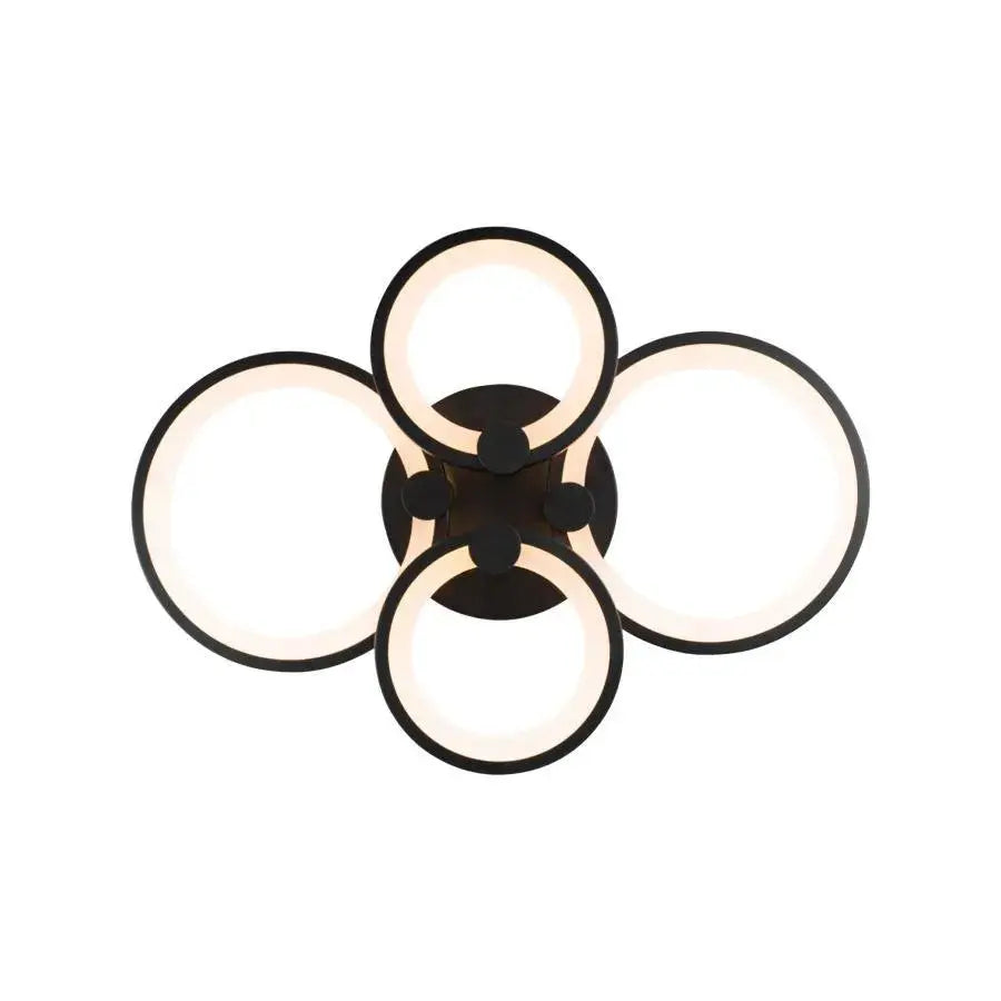 LED luster s diaľkovým ovládačom ALANI 88 W, 4 kruhy, studené/teplé/neuterálne svetlo, dimovateľný, čierny, imaginea 4