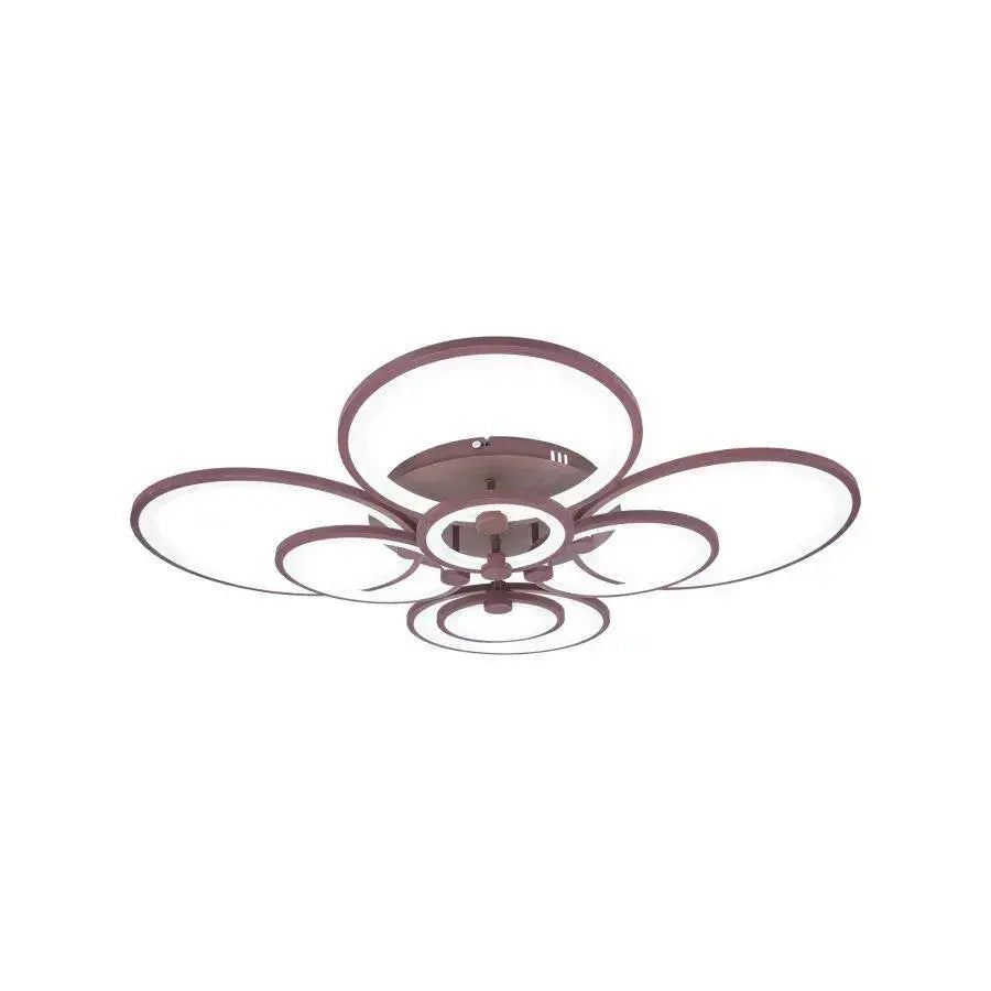 Lustra LED cu telecomanda ALANI 200W, 8 Cercuri, lumina Rece/Calda/Neutra, Dimabila, Maro