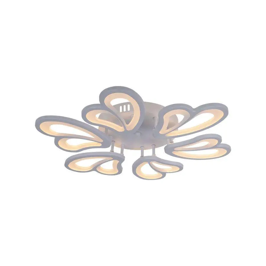 Lustra LED cu telecomanda BLOSSOM 78W, 6 Petale, Diametru 60cm, lumina Rece/Calda/Neutra, Dimabila, Alb