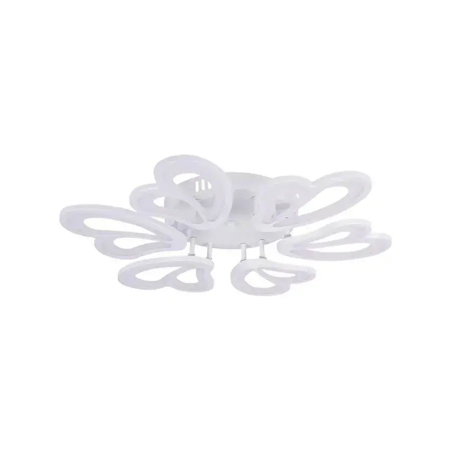 Lustra LED cu telecomanda BLOSSOM 78W, 6 Petale, Diametru 60cm, lumina Rece/Calda/Neutra, Dimabila, Alb