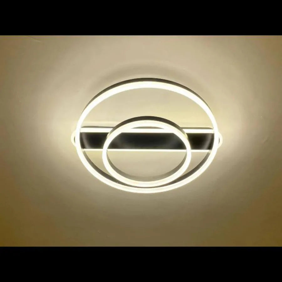Lustra LED cu telecomanda JUNE 144W, 2 Cercuri, lumina Rece/Calda/Neutra, Dimabila, Negru