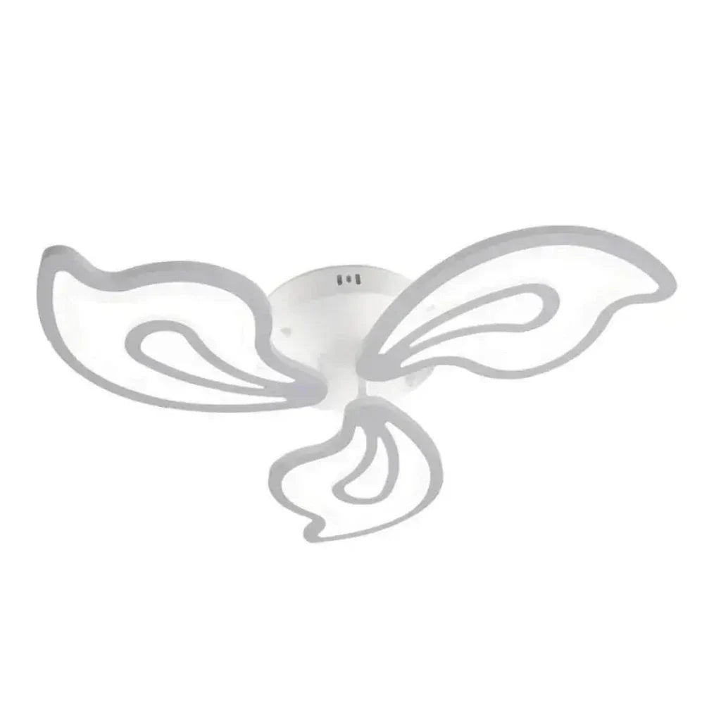 GLORIOSA 40W LED Chandelier with Remote Control, 3 Petals, Cool/Warm/Neutral Light, Dimmable, White, imaginea 2