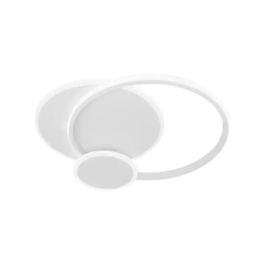 SILVIAN LED Chandelier with Remote Control, 58W, 3 Rings, Cool/Warm/Neutral Light, Dimmable, White, imaginea 2