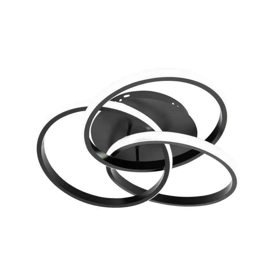 Lustra LED cu telecomanda VECTOR VORTEX 96W, 3 Elemente, lumina Rece/Calda/Neutra, Dimabila, Negru