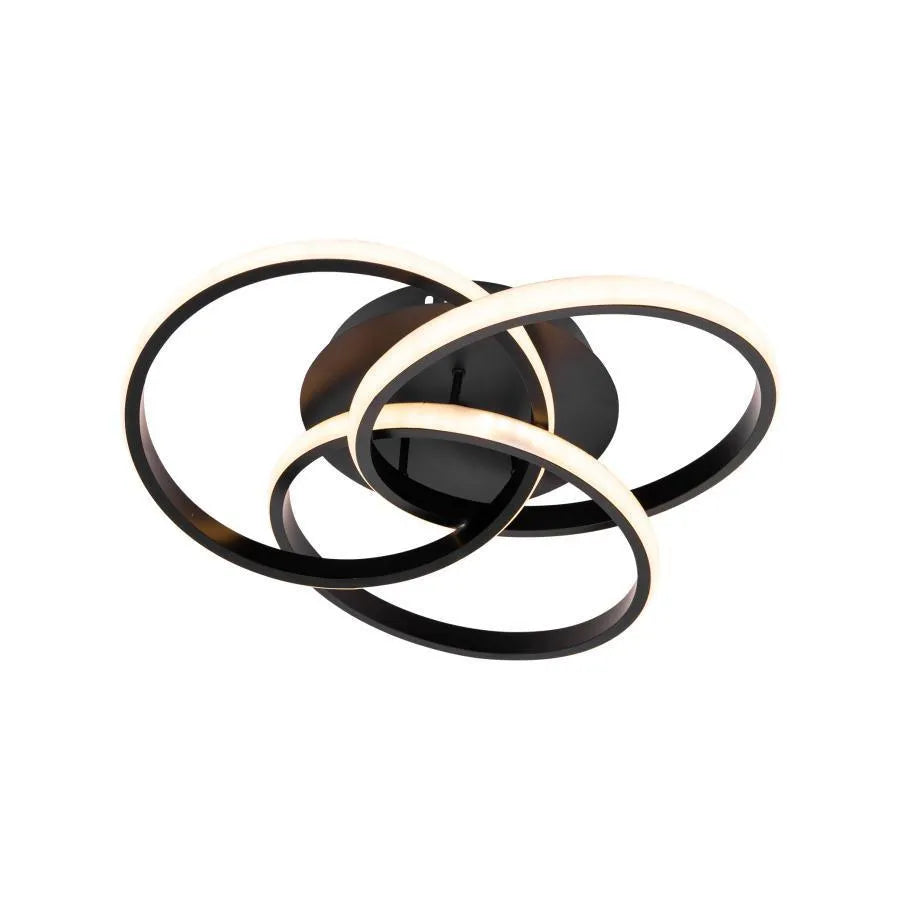 Lustra LED cu telecomanda VECTOR VORTEX 96W, 3 Elemente, lumina Rece/Calda/Neutra, Dimabila, Negru