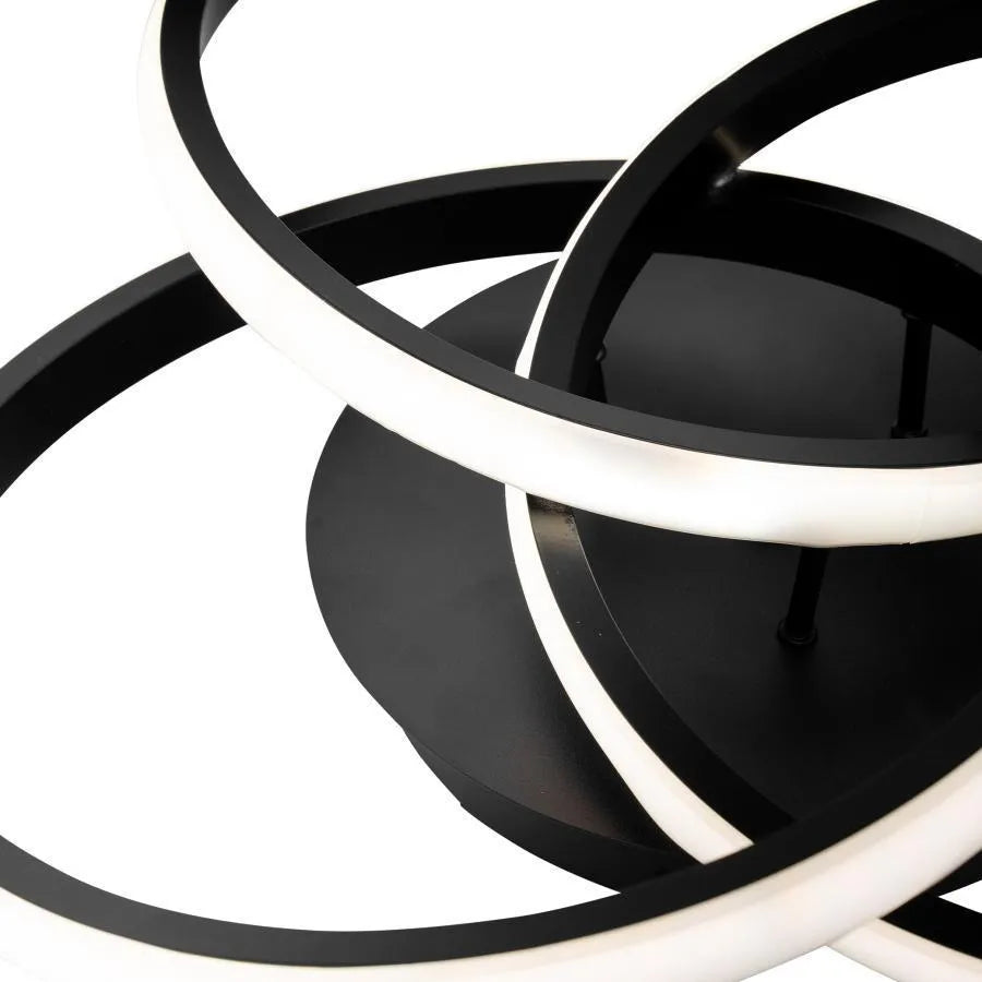 Lustra LED cu telecomanda VECTOR VORTEX 96W, 3 Elemente, lumina Rece/Calda/Neutra, Dimabila, Negru