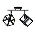 Lustra Forma Cub, STRUKTUR Duo, 2xE27, Negru, Metal