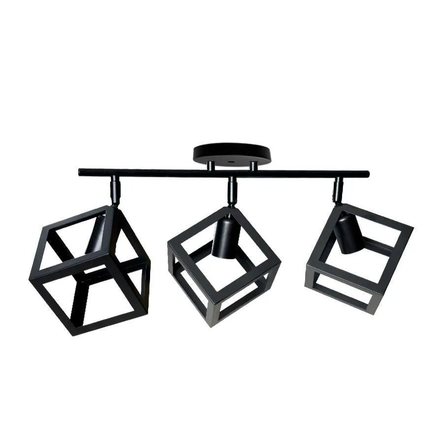 Lustra FORMA CUB -STRUKTUR Trio, 3xE27, Negru, Metal