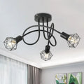 Lustra Shion 3xE27, Negru, Metal, Diametru 50cm