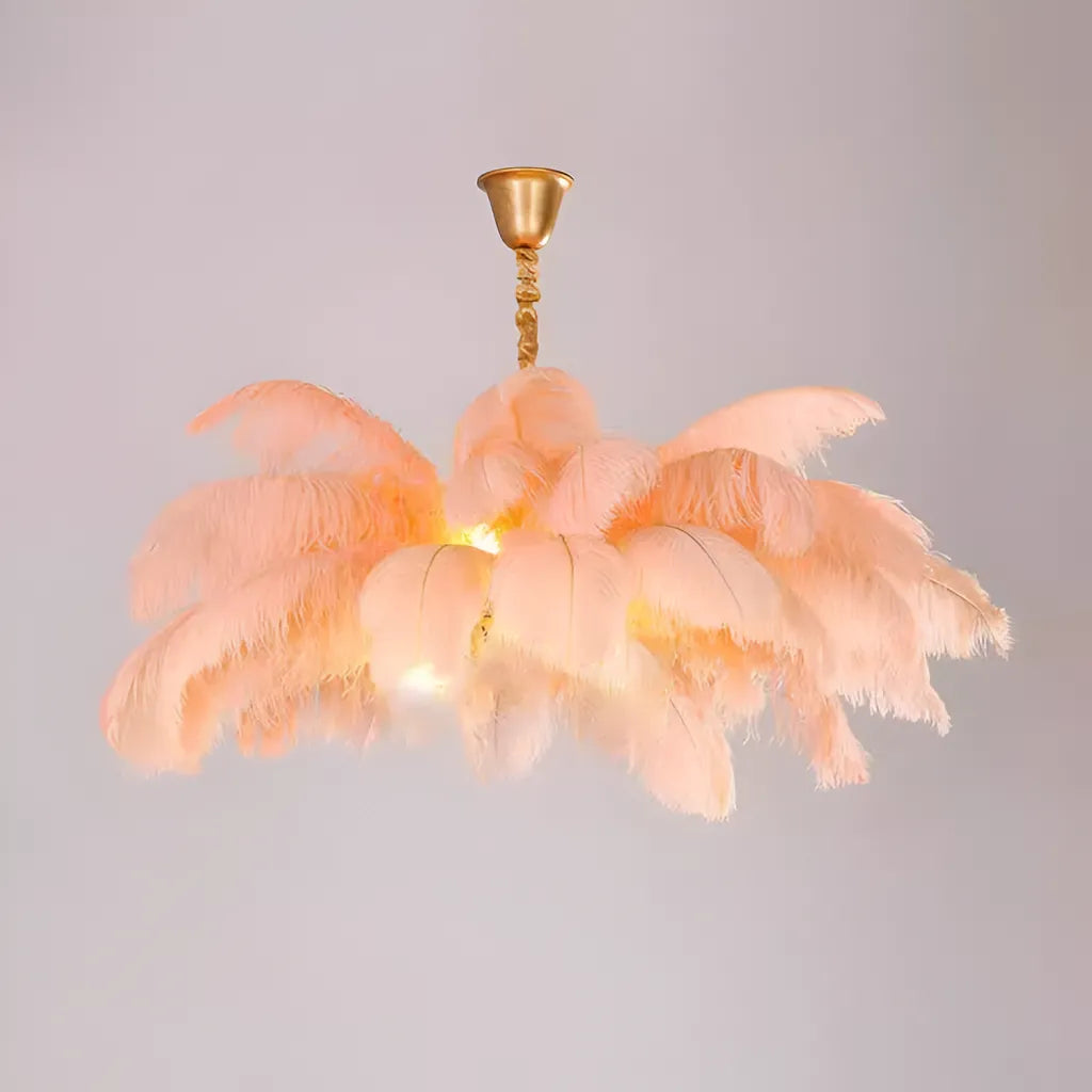 Candelabru Modern Minoss, Pene, 1xE27, Diametru 75cm, Cream