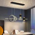 Závesny LED lustr s diaľkovým ovládačom PAULINA 60W, svetlo Studené/Teplé/Neutrálne, Stmívateľný, Čierny, Nastaviteľná výška