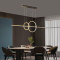 CASSANDRA 40W LED Pendant Light with Remote Control, Linear, Cool/Warm/Neutral Light, Dimmable, Gold, Adjustable Height