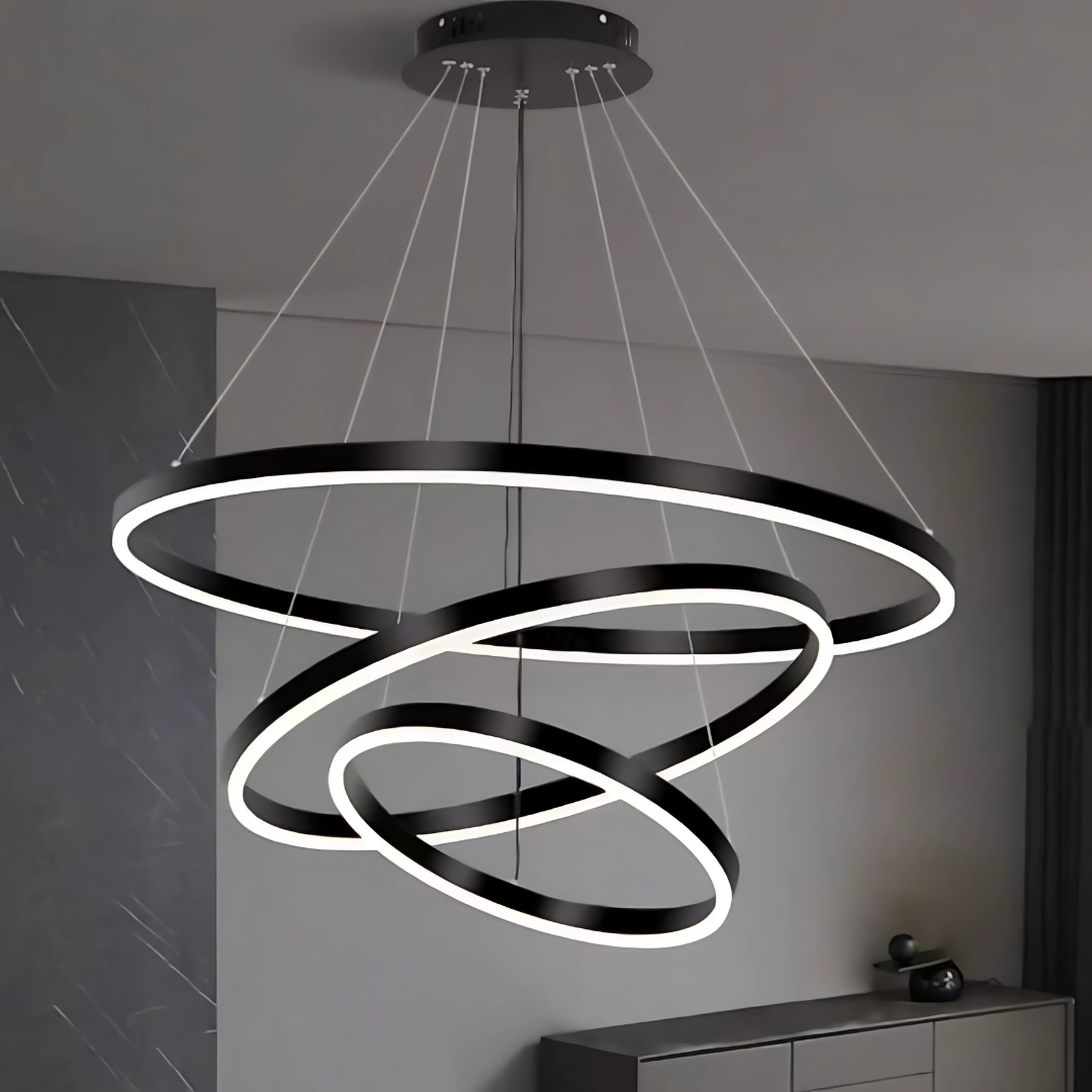 Lustra LED suspendata PAGANO 95W, Lumina Rece/Calda/Neutra, Negru, Inaltime Reglabila, imaginea 4