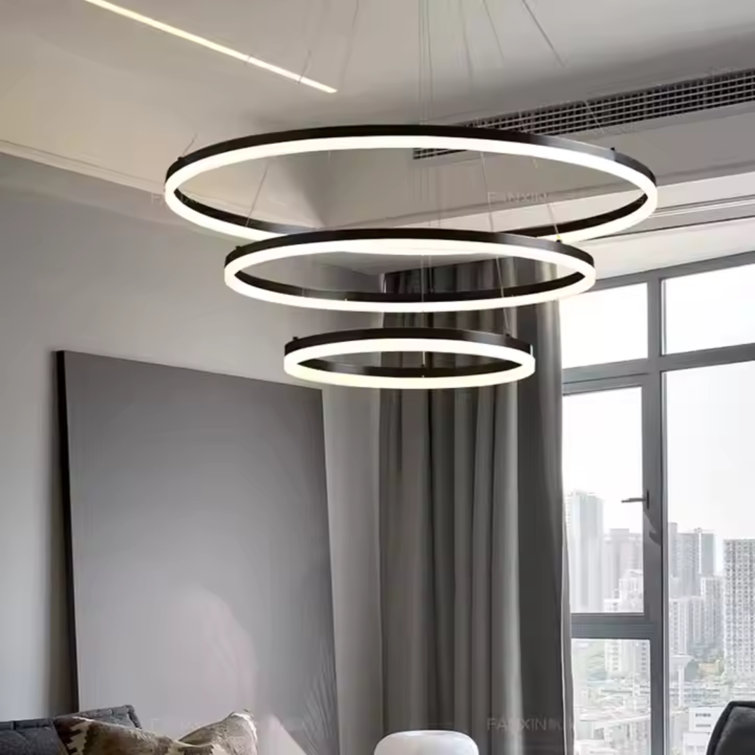 Lustra LED suspendata PAGANO 95W, Lumina Rece/Calda/Neutra, Negru, Inaltime Reglabila, imaginea 6