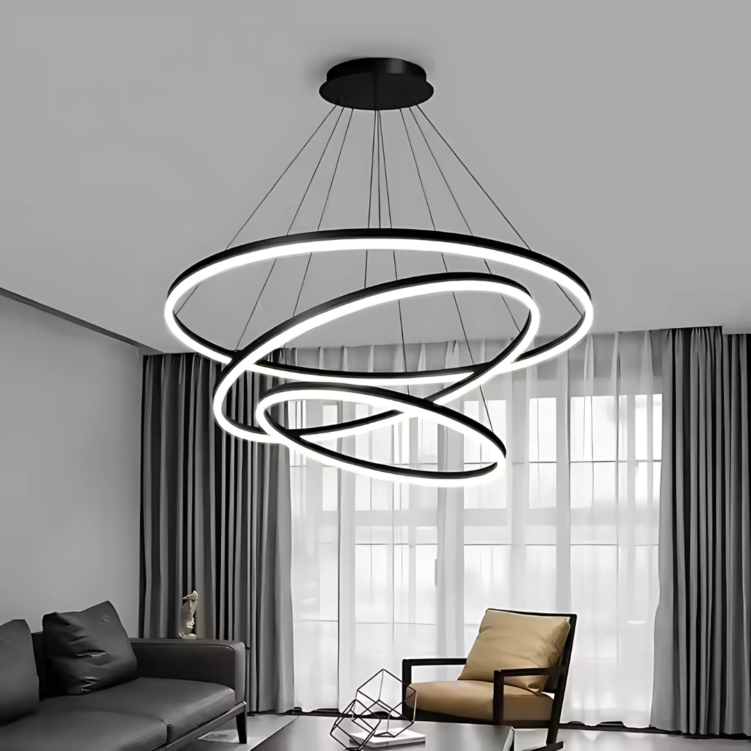 Lustra LED suspendata PAGANO 95W, Lumina Rece/Calda/Neutra, Negru, Inaltime Reglabila, imaginea 7