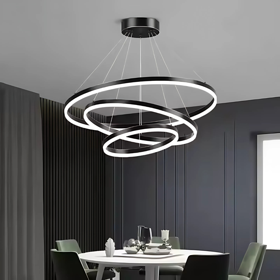 Lustra LED suspendata PAGANO 95W, Lumina Rece/Calda/Neutra, Negru, Inaltime Reglabila, imaginea 8