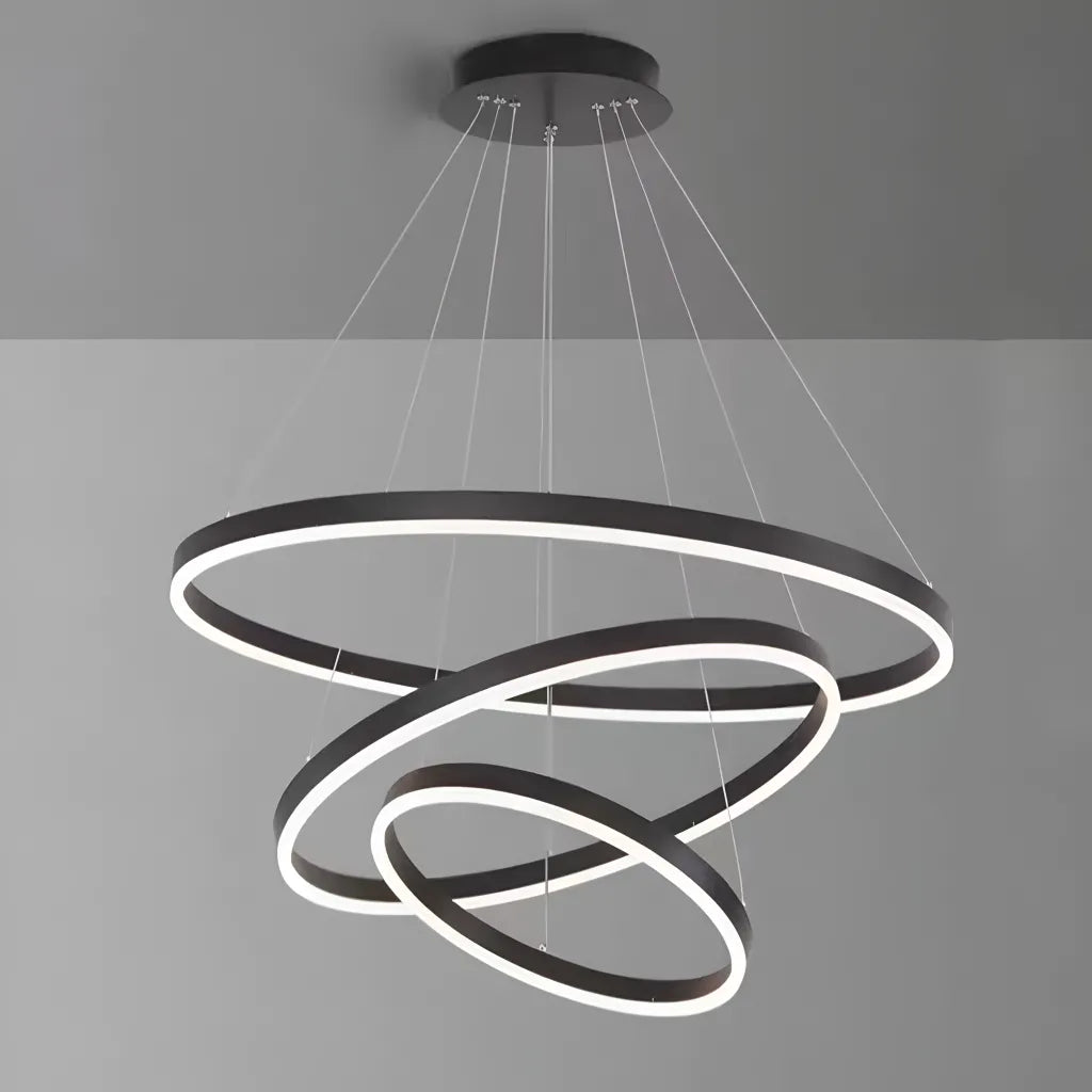 Lustra LED suspendata PAGANO 95W, Lumina Rece/Calda/Neutra, Negru, Inaltime Reglabila, imaginea 3