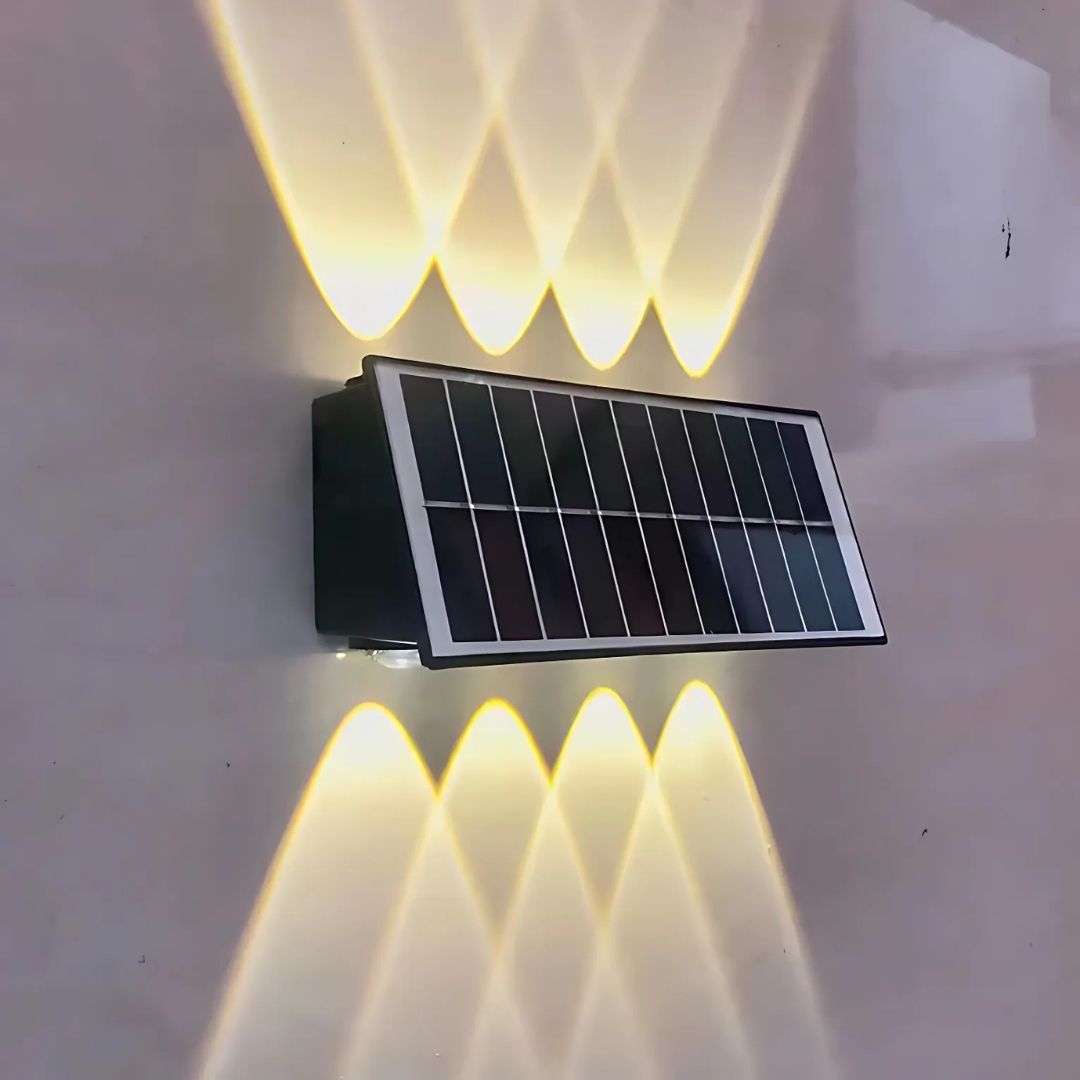 Solaris Outdoor LED Wall Light, 8 Light Sources, Warm Light, Black, imaginea 4