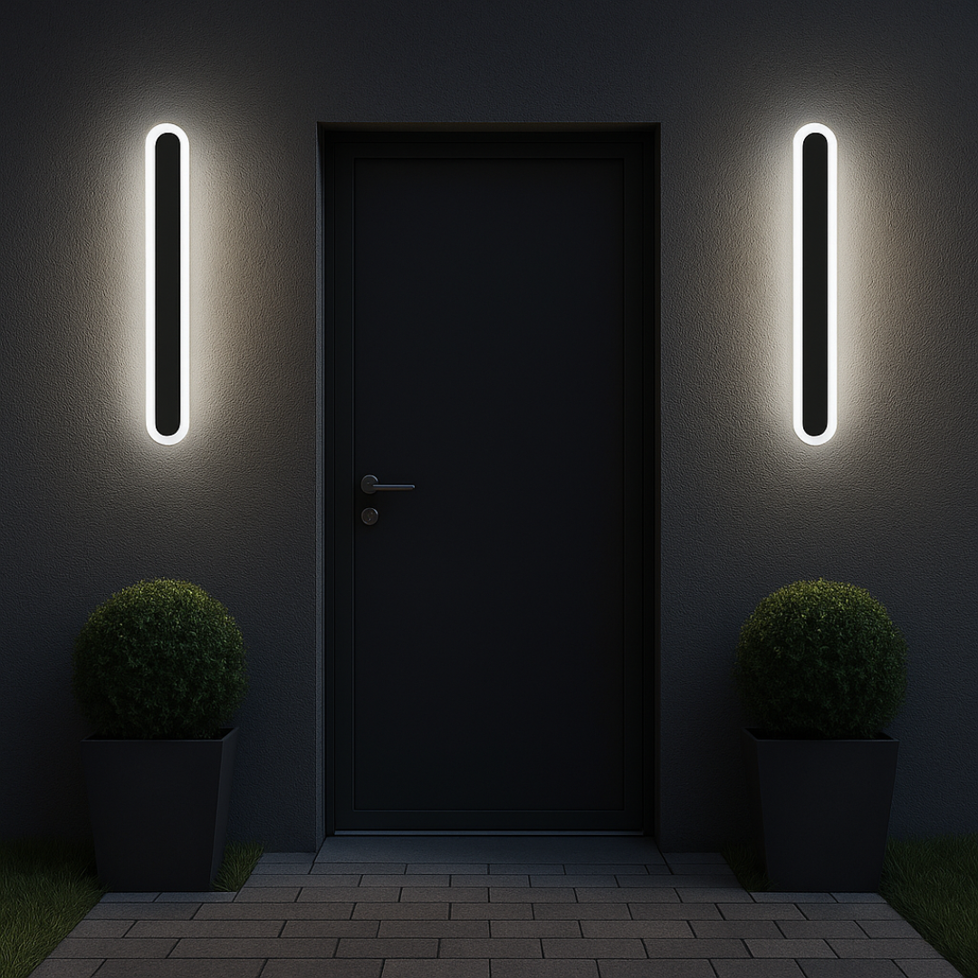 Aplica LED de Exterior SUHA, Lungime 30cm, 4W, IP65, Metal, Liniar, Negru