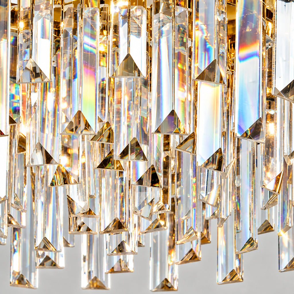 Candelabru Cristal BLOIS Magno, 8x E14, Diametru 60cm, Auriu, Inaltime Reglabila