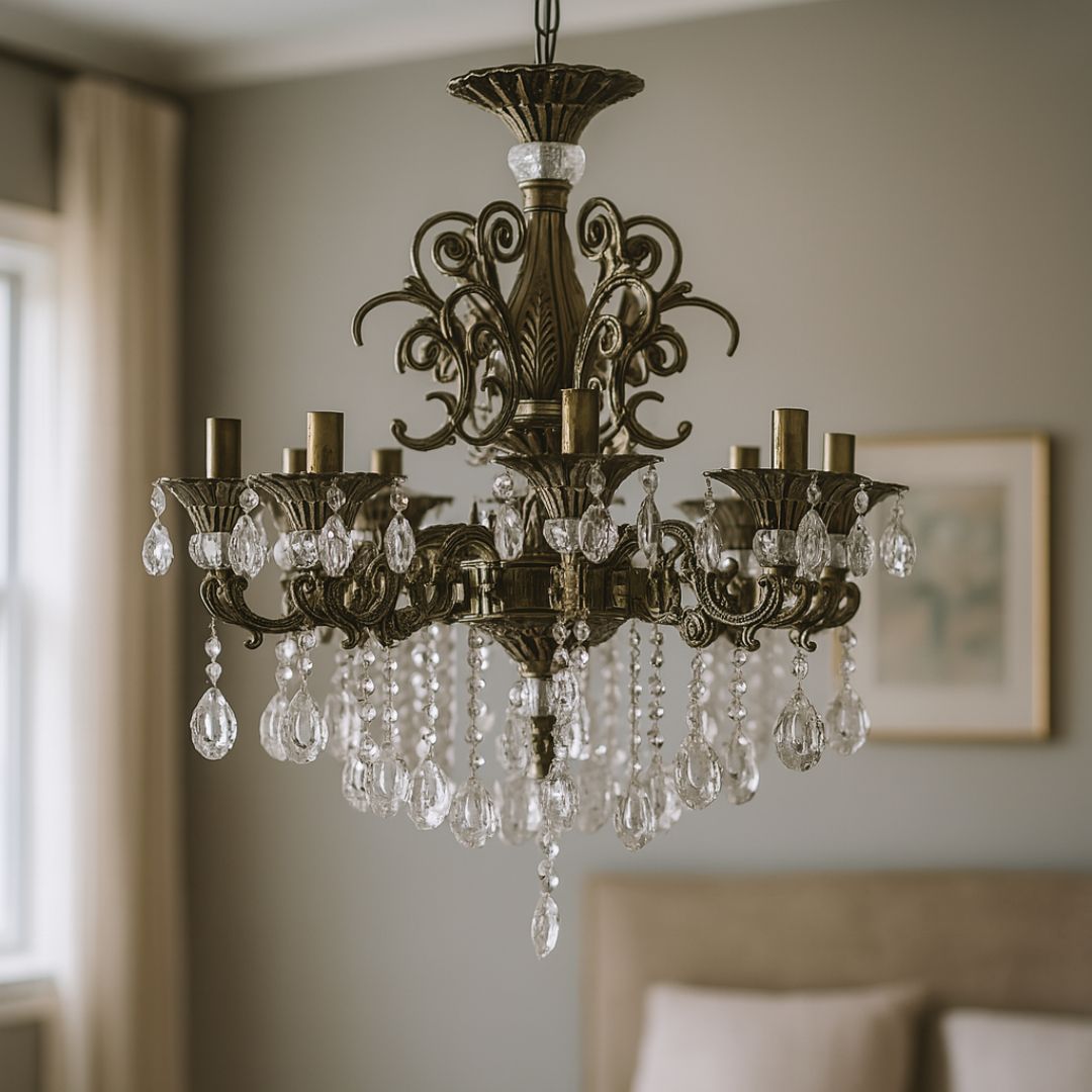 Candelabru Cristal SANSSOUCI Magno, 8xE14, Diametru 65cm, Alama Antichizata