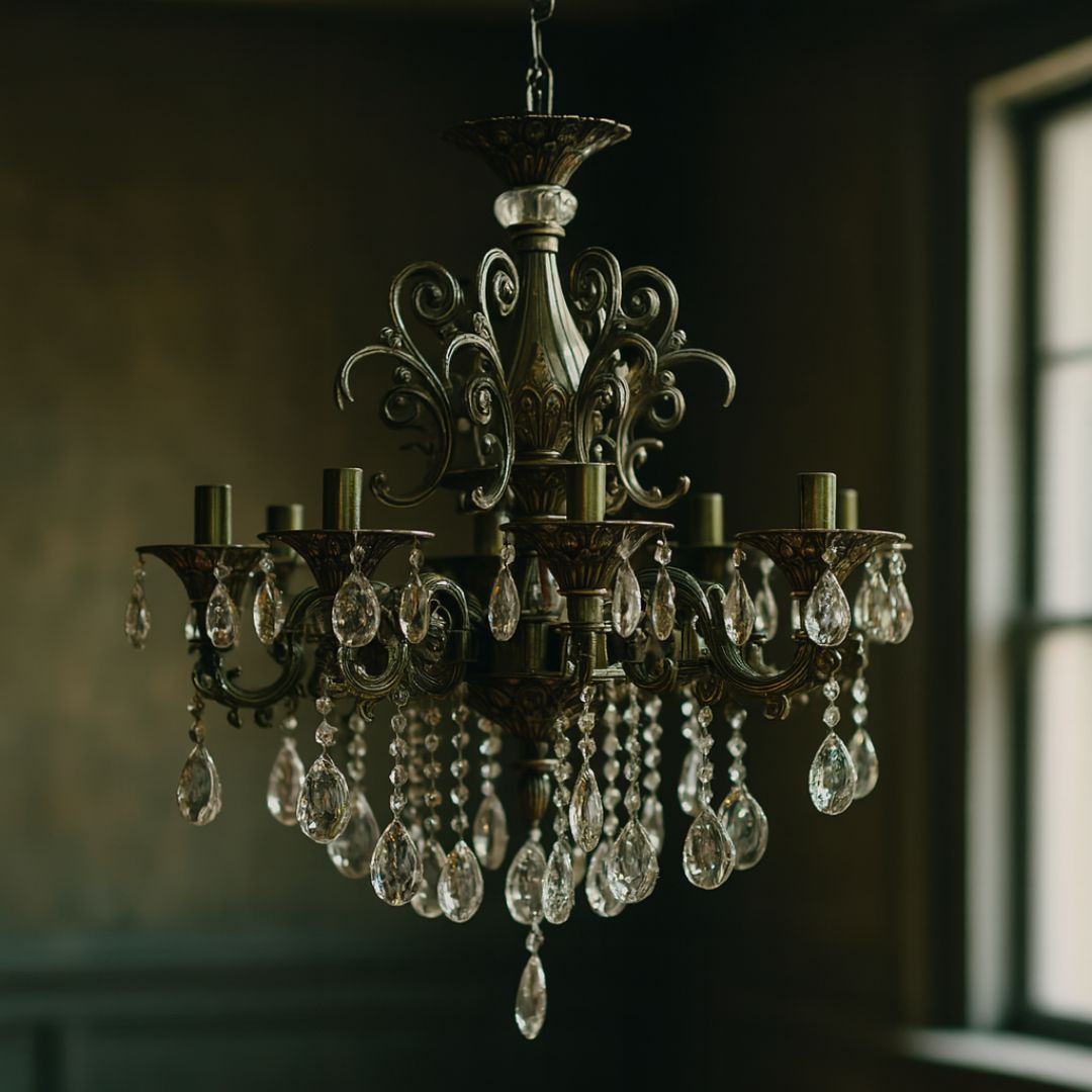 Candelabru Cristal SANSSOUCI Magno, 8xE14, Diametru 65cm, Alama Antichizata