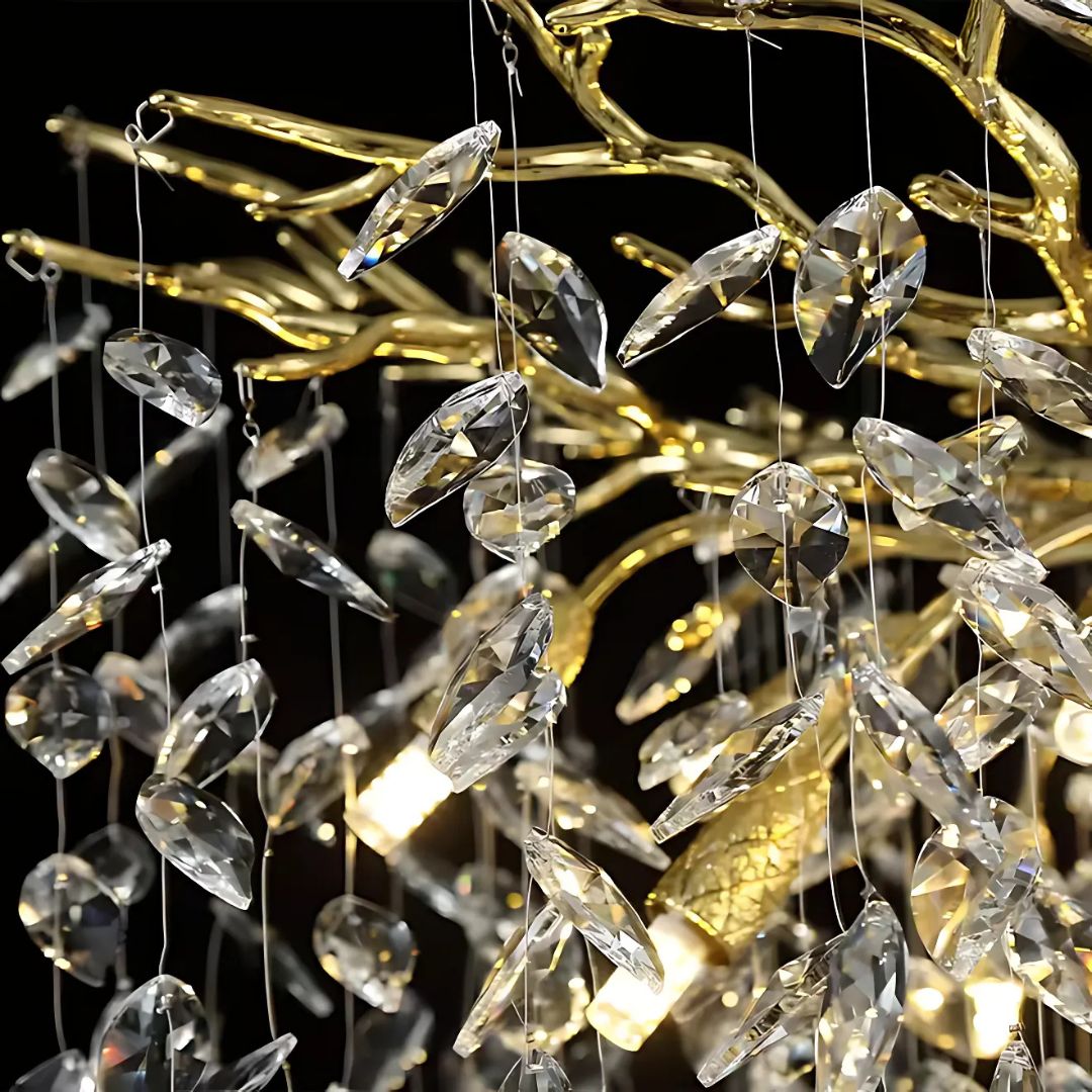 Candelabru Cristal WALTZ Rhapsody, 9x G9, Auriu, 80cm, Inaltime Reglabila, imaginea 3