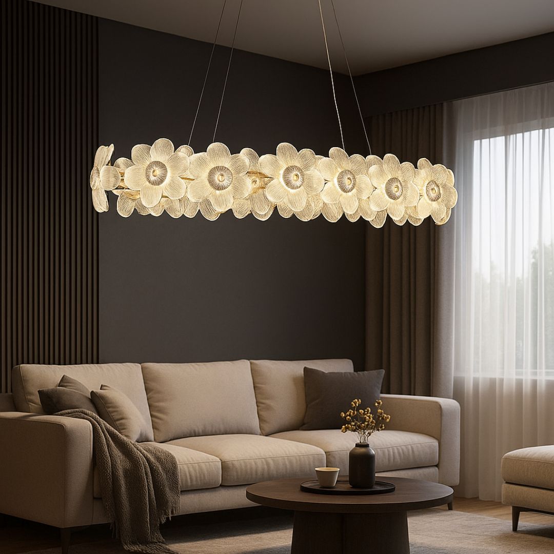 Candelabru Cristal Cadenza Allegro, 80W, Lumina Calda/Neutra/Rece, Inaltime reglabila, Auriu