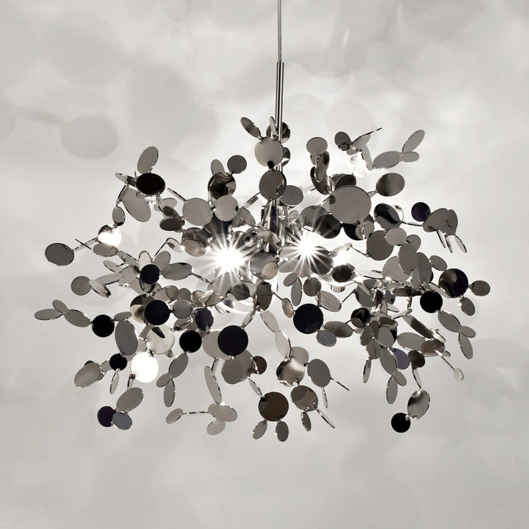 Candelabru Modern, CAPRICIO Allegro, 2xE14, Diametru 40cm, Crom Lucios, Inaltime Reglabila