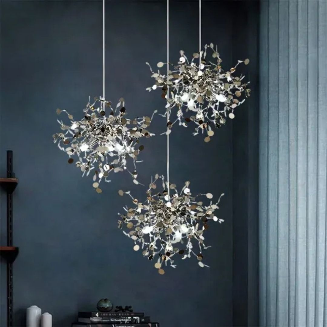 Candelabru Modern, CAPRICIO Allegro, 2xE14, Diametru 40cm, Crom Lucios, Inaltime Reglabila
