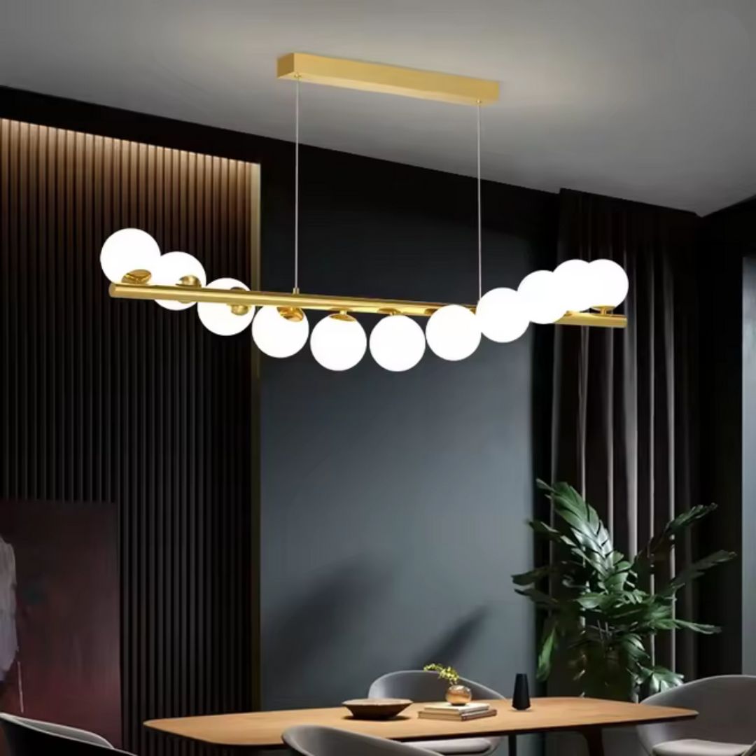 Lustra LOFT Hall, 11x G9, Alb Auriu, Metal, Inaltime Reglabila, Elegant
