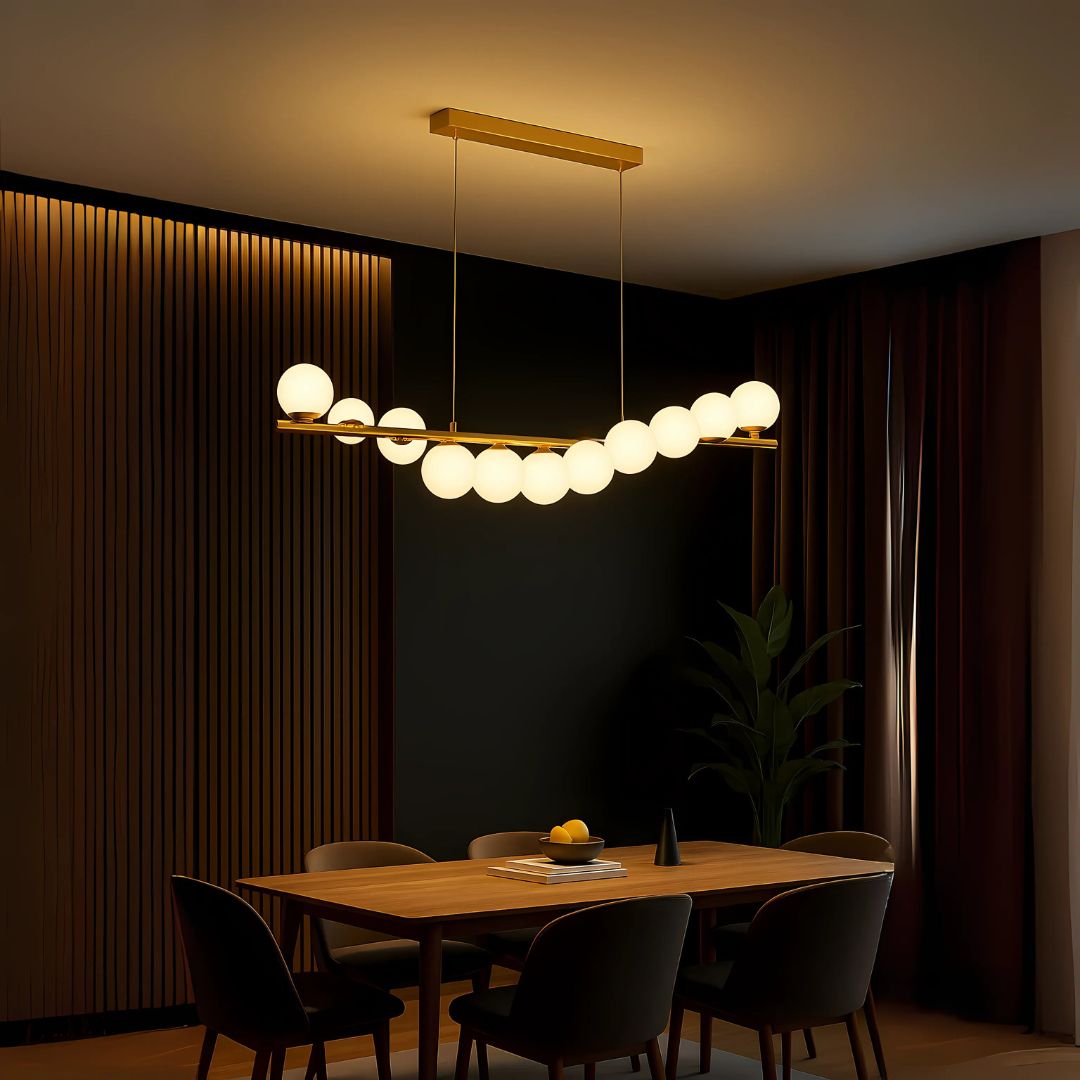 Lustra LOFT Hall, 11x G9, Alb Auriu, Metal, Inaltime Reglabila, Elegant